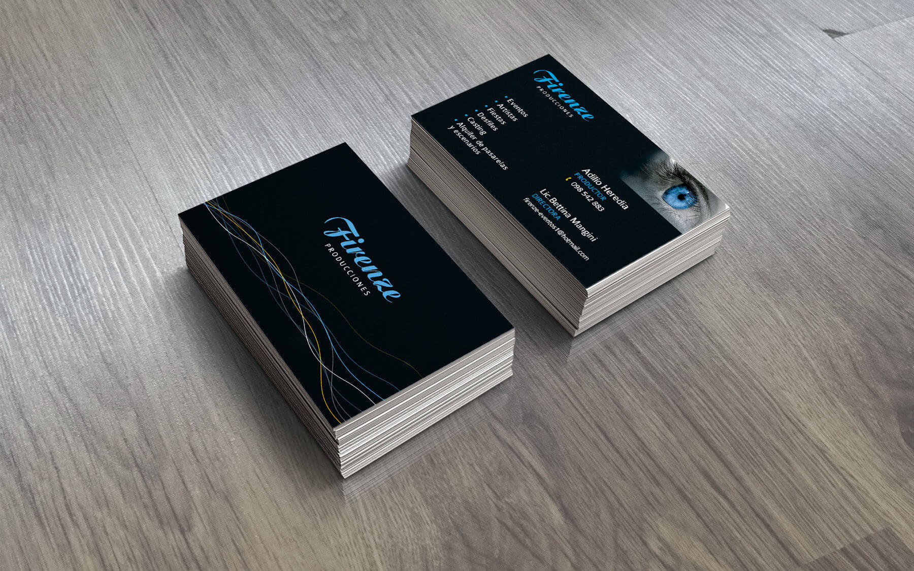 logotipo y tarjeta de visita, Firenze producciones
